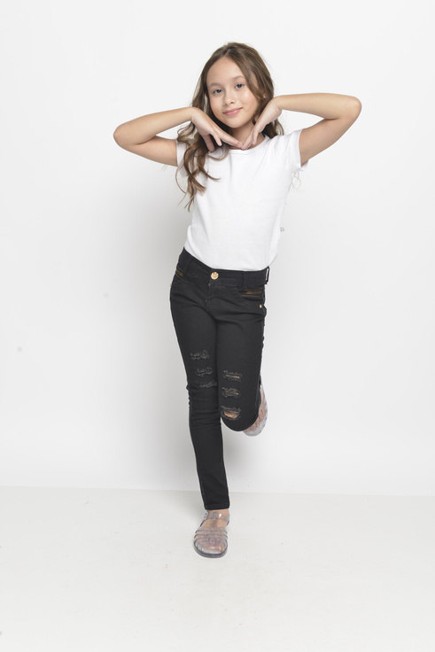 Calça Feminina Jeans Lycra Rasgos - Foto 2
