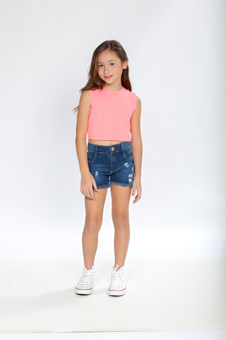 Short Feminina Juvenil Rasgos Lycra - Foto 1